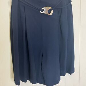 Vintage Ilyza New York Women's Size Large Blue Belted High Waist Dress Shorts